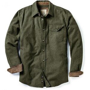 CQR Mens 2XL Flannel Shirt Cotton Long Sleeve Hunter Green Brushed Soft Outdoor